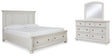 Robbinsdale King Panel Storage Bed, Dresser and Mirror (Bed Size: King)