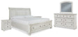 Robbinsdale 7-Piece King Sleigh Bed with Storage with Mirrored Dresser and 2 Nightstands (King/California King Storage Footboard, King/California King Sleigh Headboard, King Rails with Roll Slats, Dresser, Bedroom Mirror, Nightstand, Nightstand)