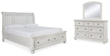 Robbinsdale King Sleigh Storage Bed, Dresser and Mirror (Bed Size: King)