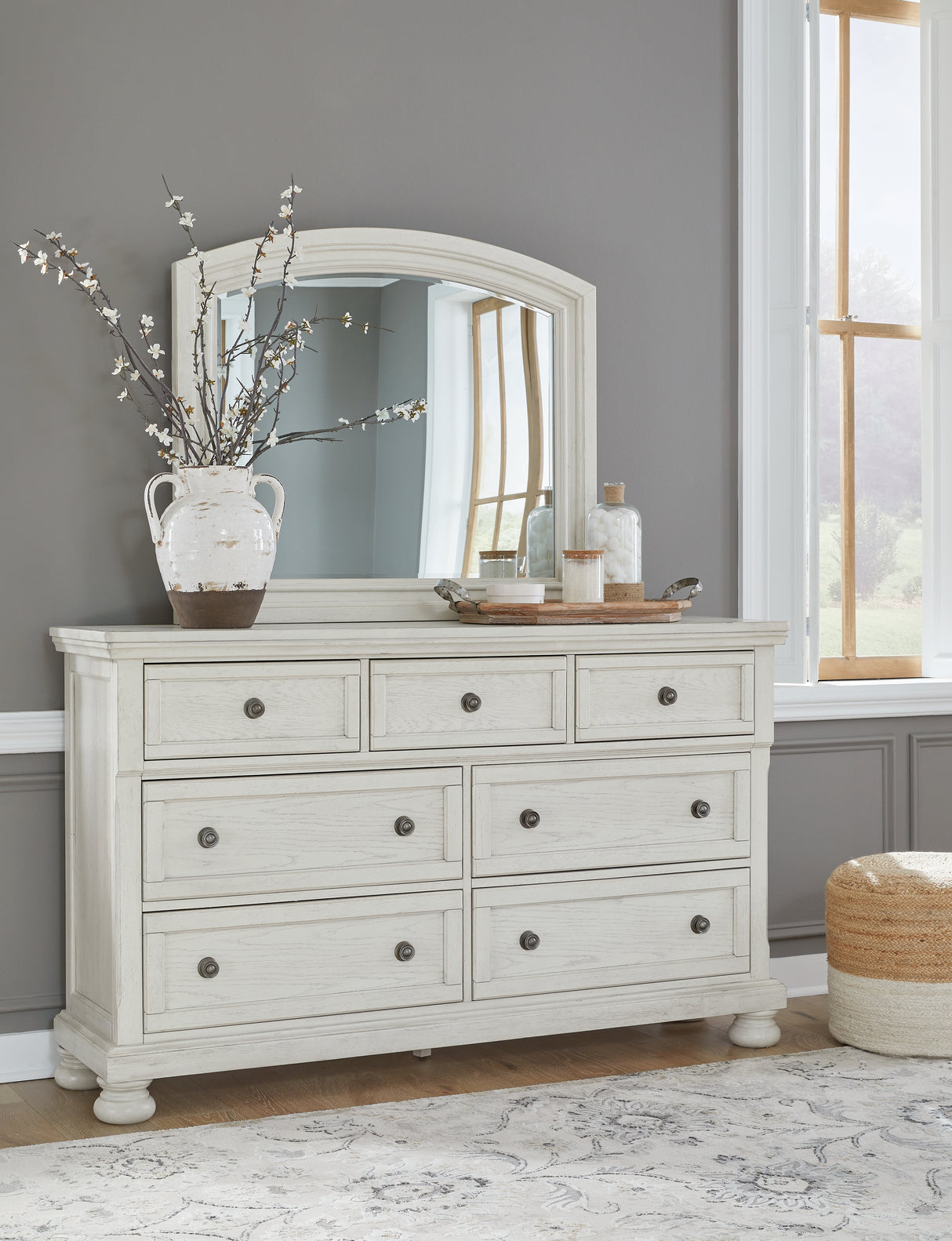 Robbinsdale Queen Panel Bed, Dresser, Mirror and Nightstand