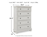 Robbinsdale Queen Panel Storage Bed, Dresser, Mirror and Chest