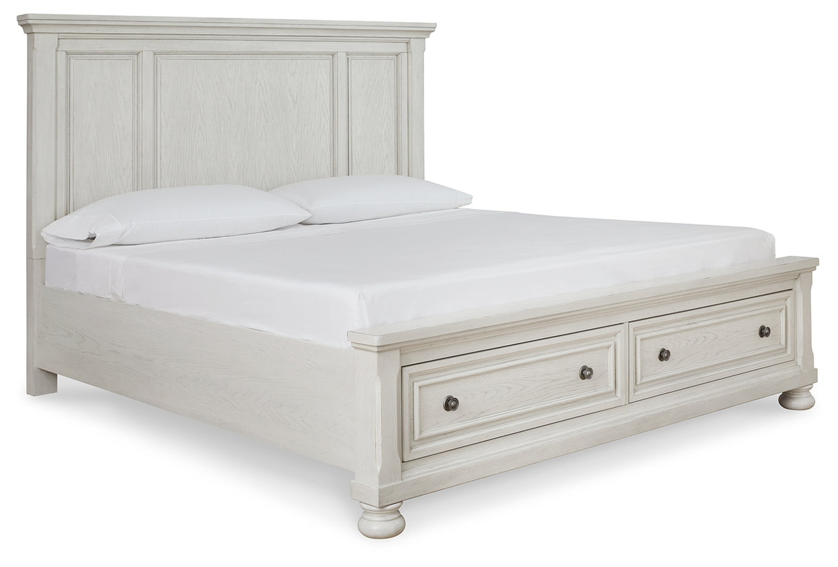 Robbinsdale King Panel Storage Bed, Dresser and Mirror (Bed Size: King)