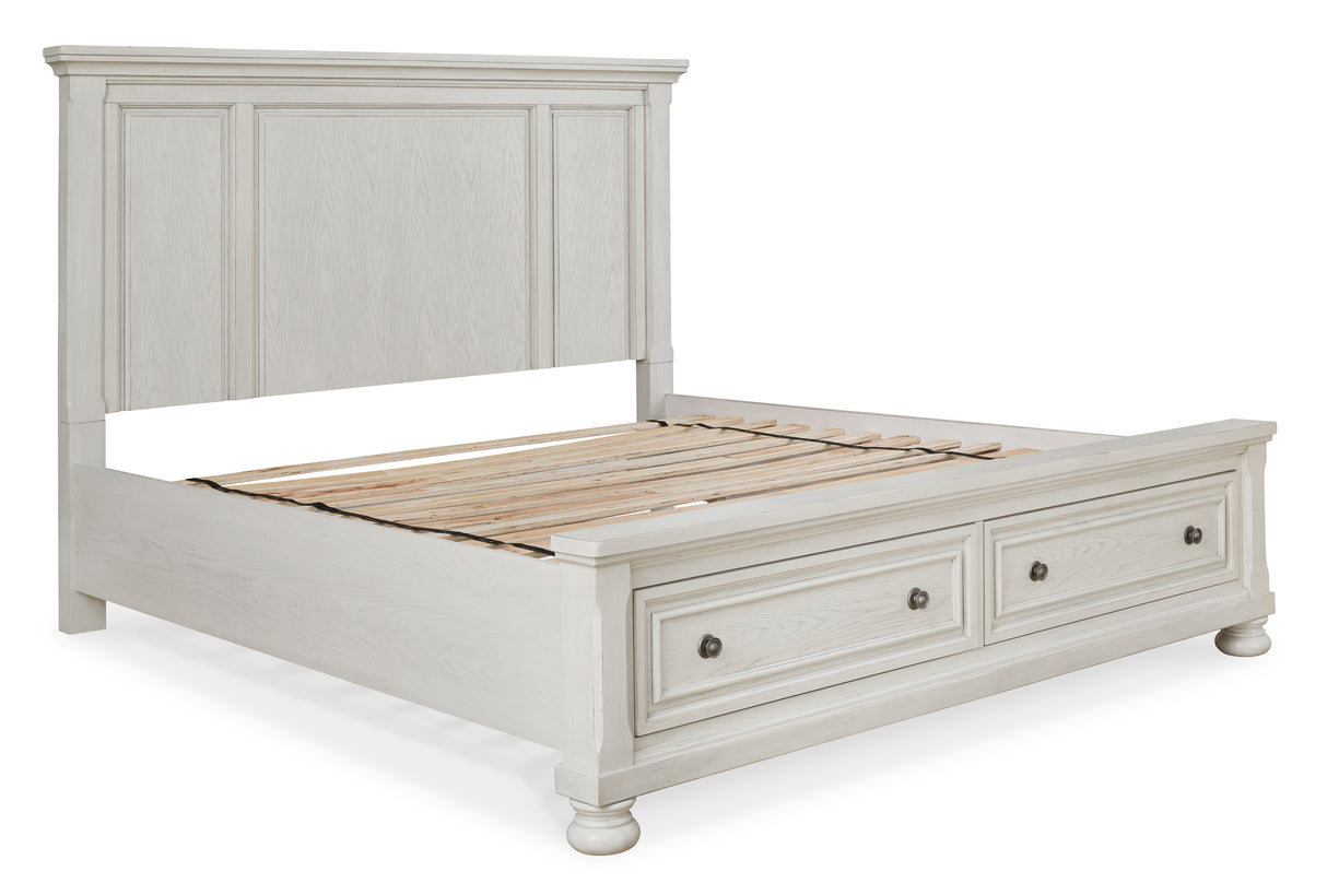 Robbinsdale Queen Storage Bed, Dresser, Mirror and Nightstand (Bed Size: Queen)