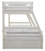 Robbinsdale Twin over Full Bunk Bed with Storage (Color: Antique White)