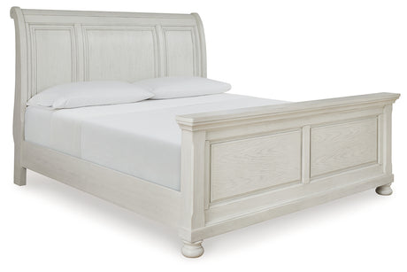 Robbinsdale Queen Sleigh Bed (Variation Color: Antique White)