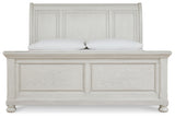 Robbinsdale Queen Sleigh Bed (Color: Antique White, Bed Size: King)