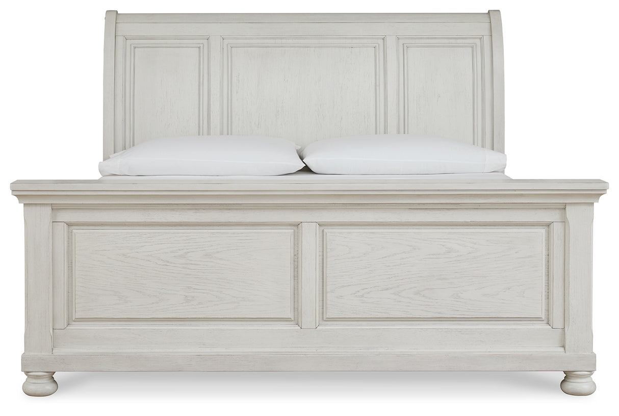 Robbinsdale Queen Sleigh Bed (Variation Color: Antique White)