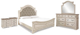 Realyn King Panel Bed, Dresser, Mirror and 2 Nightstands (Bed Size: King)