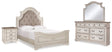 Realyn Queen Bed with Mirrored Dresser and Nightstand (Bed Size: Queen)