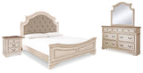 Realyn California King Panel Bed, Dresser, Mirror and Nightstand (Bed Size: California King)