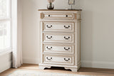 Realyn King Panel Bed, Vanity, Chest and 2 Nightstands