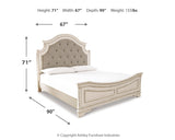 Realyn Queen Upholstered Panel Bed, Dresser and Mirror (Bed Size: Queen)