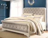 Realyn 7-Piece King Sleigh Bed with Mirrored Dresser and 2 Nightstands (Nightstand, Nightstand, Dresser, Bedroom Mirror, King/California King Upholstered Sleigh Footboard, King/California King Upholstered Sleigh Headboard, King Sleigh Rails)