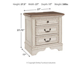 Realyn Queen Upholstery Panel Bed, Dresser, Chest, Nightstand, and Vanity Set