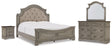 Lodenbay King Upholstered Panel Bed, Dresser, Mirror, and Nightstand
