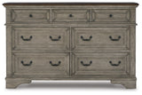 Lodenbay Queen Upholstered Panel Bed, Dresser and Nightstand