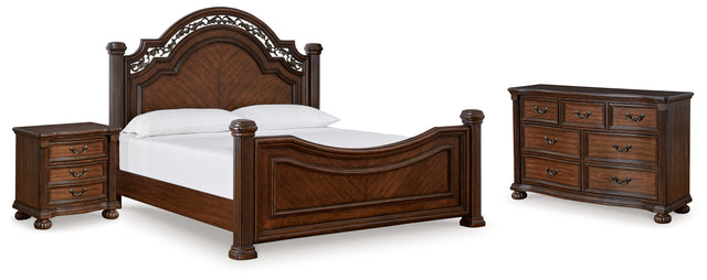 Lavinton 5-Piece King Panel Bed with Dresser and Nightstand (Queen/King/California King Headboard/Footboard Posts, King/California King Poster Headboard/Footboard Panels, Queen/King Rails, Dresser, Nightstand)