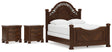 Lavinton 5-Piece Queen Poster Bed with 2 Nightstands (Queen/King/California King Headboard/Footboard Posts, Queen Poster Headboard/Footboard Panels, Queen/King Rails, Nightstand, Nightstand)