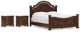 Lavinton 5-Piece California King Poster Bed with 2 Nightstands (Queen/King/California King Headboard/Footboard Posts, King/California King Poster Headboard/Footboard Panels, California King Rails, Nightstand, Nightstand)