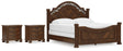 Lavinton 5-Piece King Poster Bed with 2 Nightstands (Queen/King/California King Headboard/Footboard Posts, King/California King Poster Headboard/Footboard Panels, Queen/King Rails, Nightstand, Nightstand)