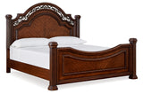 Lavinton 5-Piece California King Poster Bed with 2 Nightstands (Queen/King/California King Headboard/Footboard Posts, King/California King Poster Headboard/Footboard Panels, California King Rails, Nightstand, Nightstand)