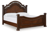 Lavinton 4-Piece King Poster Bed with Dresser (Queen/King/California King Headboard/Footboard Posts, King/California King Poster Headboard/Footboard Panels, Queen/King Rails, Dresser)