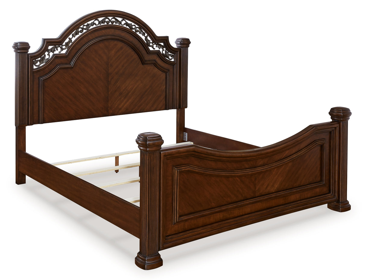 Lavinton Queen Poster Bed, Dresser, Mirror and Nightstand (Bed Size: Queen)