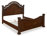 Lavinton Queen Poster Bed, Dresser, Mirror and Nightstand (Bed Size: Queen)