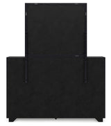 Londer King Panel Bed, Dresser and Mirror (Bed Size: King)