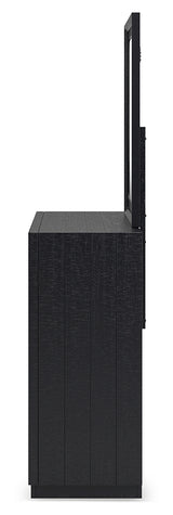 Londer King Panel Bed, Dresser and Mirror (Bed Size: King)