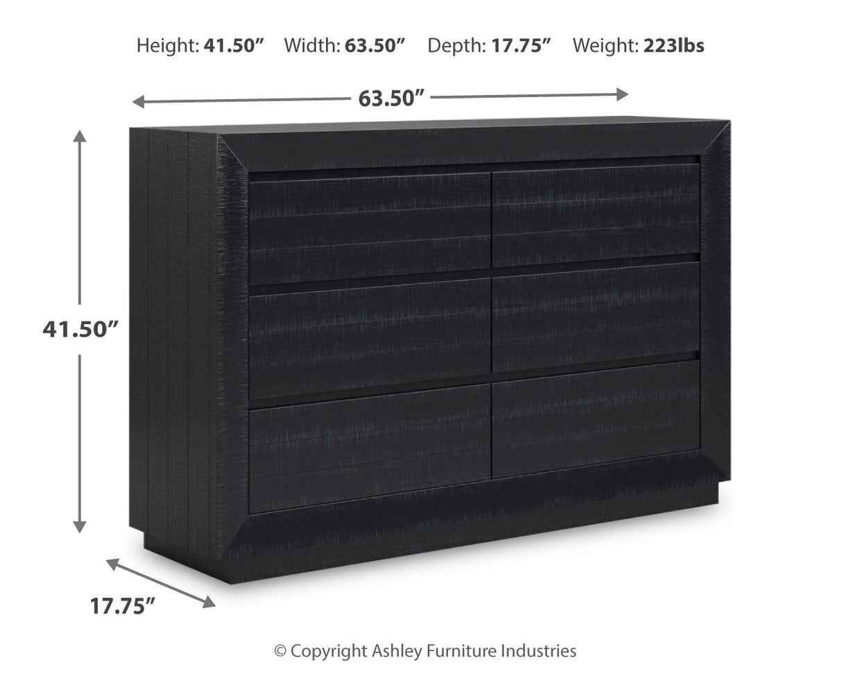 Londer 4-Piece King Panel Bed with Dresser and Nightstand (King Panel Footboard with Rails, King/California King Panel Headboard, Dresser, Nightstand)