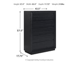 Londer 6-Piece Queen Panel Bed with Mirrored Dresser, Chest and Nightstand (Queen Panel Footboard with Rails, Queen Panel Headboard, Dresser, Bedroom Mirror, Chest of Drawers, Nightstand)