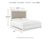 Kanwyn Queen Upholstered Panel Bed, Dresser, and Nightstand