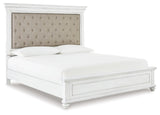 Kanwyn 4-Piece Queen Panel Bed with Dresser (Queen Panel Footboard, Queen Panel Rails, Queen Upholstered Panel Headboard, Dresser)