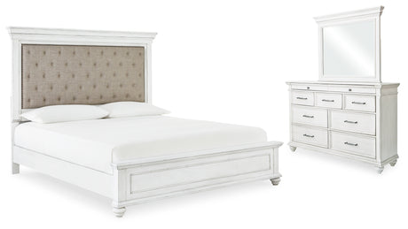 Kanwyn Bed with Mirrored Dresser (Bed Size: Queen)