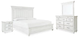 Kanwyn King Panel Bed, Dresser, Mirror and Nightstand (Bed Size: King)