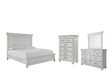 Kanwyn 6-Piece Queen Panel Bed with Mirrored Dresser and Chest (Queen Panel Footboard, Queen Panel Headboard, Queen Panel Rails, Dresser, Bedroom Mirror, Chest of Drawers)
