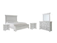 Kanwyn 7-Piece Queen Panel Bed with Storage with Mirrored Dresser and 2 Nightstands (Queen Storage Footboard, Queen Panel Headboard, Queen Panel Rails, Dresser, Bedroom Mirror, Nightstand, Nightstand)