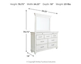 Kanwyn King Panel Bed, Dresser, Mirror and Nightstand (Bed Size: King)
