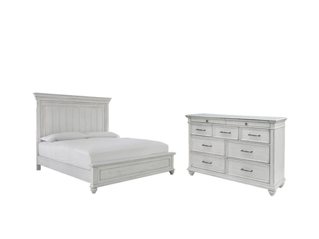 Kanwyn 4-Piece Queen Panel Bed with Dresser (Queen Panel Footboard, Queen Panel Headboard, Queen Panel Rails, Dresser)