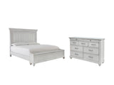 Kanwyn 4-Piece Queen Panel Bed with Storage with Dresser (Queen Storage Footboard, Queen Panel Headboard, Queen Panel Rails, Dresser)