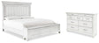 Kanwyn 4-Piece King Panel Bed with Storage with Dresser (King/California King Storage Footboard, King/California King Panel Headboard, King Panel Rails, Dresser)