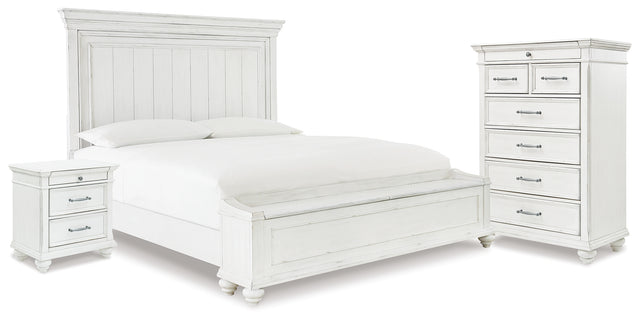 Kanwyn King Panel Storage Bed, Chest and Nightstand