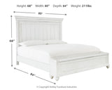 Kanwyn 7-Piece King Panel Bed with Storage with Mirrored Dresser, Chest and Nightstand (King/California King Storage Footboard, King/California King Panel Headboard, King Panel Rails, Dresser, Bedroom Mirror, Chest of Drawers, Nightstand)