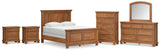 Feddinger 8-Piece Queen Panel Bed with Mirrored Dresser, Chest and 2 Nightstands (Queen Panel Footboard, Queen Panel Headboard, Queen Panel Rails, Dresser, Bedroom Mirror, Chest of Drawers, Nightstand, Nightstand)