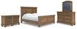 Feddinger 7-Piece California King Panel Bed with Mirrored Dresser and 2 Nightstands (King/California King Panel Footboard, King/California King Panel Headboard, California King Panel Rails, Dresser, Bedroom Mirror, Nightstand, Nightstand)