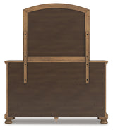 Feddinger 7-Piece California King Panel Bed with Mirrored Dresser and 2 Nightstands (King/California King Panel Footboard, King/California King Panel Headboard, California King Panel Rails, Dresser, Bedroom Mirror, Nightstand, Nightstand)