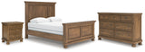 Feddinger 5-Piece Queen Panel Bed with Dresser and Nightstand (Queen Panel Footboard, Queen Panel Headboard, Queen Panel Rails, Dresser, Nightstand)