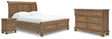 Feddinger 5-Piece California King Storage Sleigh Bed with Dresser and Nightstand (King/California King Storage Footboard, King/California King Sleigh Headboard, California King Rails with Roll Slats, Dresser, Nightstand)