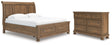 Feddinger 4-Piece King Storage Sleigh Bed with Dresser (King/California King Storage Footboard, King/California King Sleigh Headboard, King Rails with Roll Slats, Dresser)